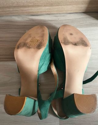 Sandalias verdes tacón plataforma