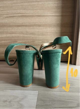 Sandalias verdes tacón plataforma