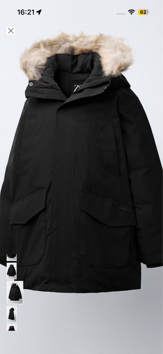 Abrigo largo plumífero Zara