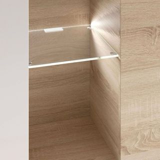 Mueble salón TV madera y blanco