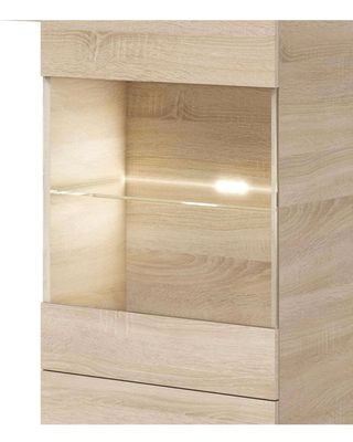 Mueble salón TV madera y blanco