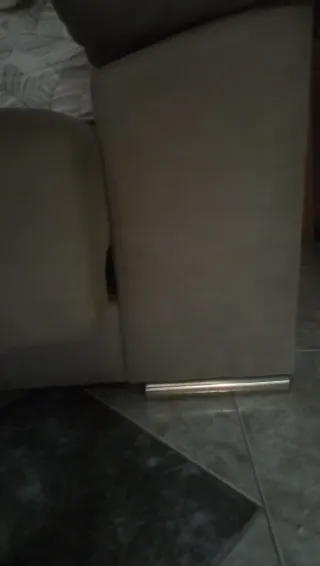 Conjunto de sofás tela gris dibujo imitación cuero