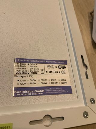 Riscaldatore a infrarossi Könighaus (Stufetta)