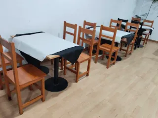 6 Mesas y 24 Sillas Madera Bar Restaurante