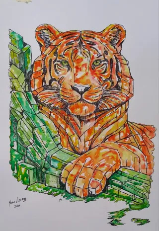 Ilustração original aguarela 21x30cm