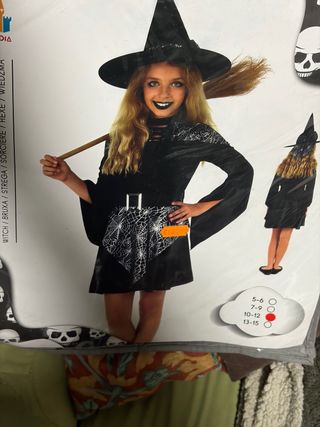 Disfraz Bruja Niña Talla 10-12