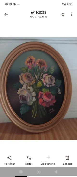 Quadro Oval em Madeira