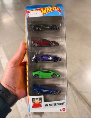 Set 5 Hot Wheels Ferrari, Lotus, Ford, Lamborghini