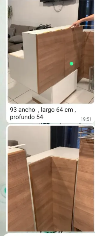 Módulos cocina italianos color blanco y marrón