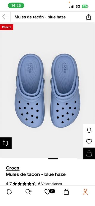Zuecos Crocs con plataforma azul