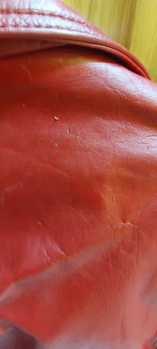 Cazadora de cuero roja