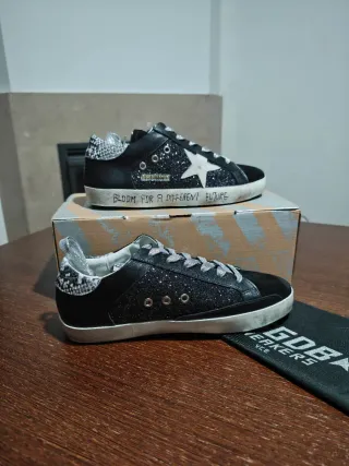 Golden Goose Superstar Preto Glitter