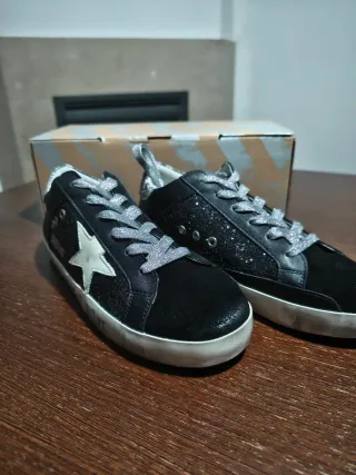 Golden Goose Superstar Preto Glitter
