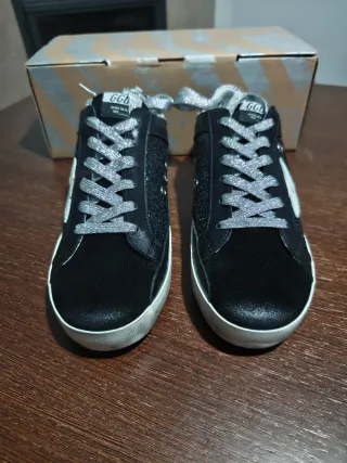 Golden Goose Superstar Preto Glitter