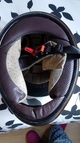 Casco de moto NZI marrón homologado