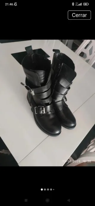 Botines de piel negros talla 38