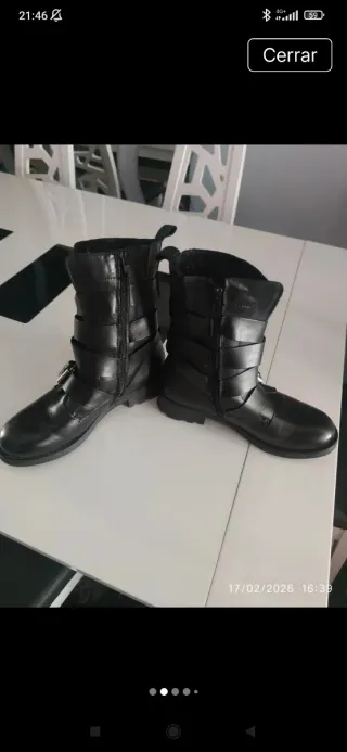 Botines de piel negros talla 38