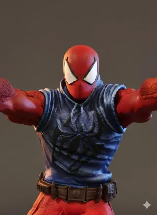 Busto Homem-Aranha Escarlate Pintado à Mão