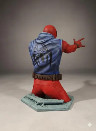Busto Homem-Aranha Escarlate Pintado à Mão