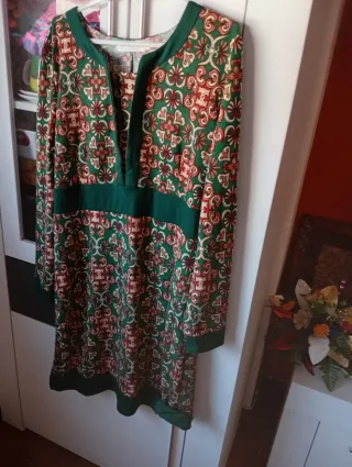 Vestido estampado manga larga