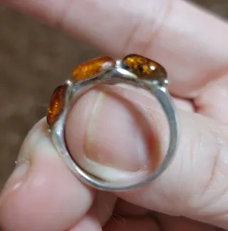 Anillo Plata y Ámbar Natural