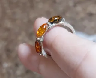 Anillo Plata y Ámbar Natural