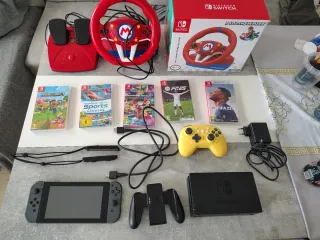 Nintendo Switch + Mario Kart + Juegos