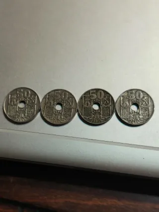 4 Monedas 50 cts España 1949
