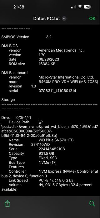 PC Gaming i5 RTX 3060TI 32GB RAM NVME 1TB+500GB