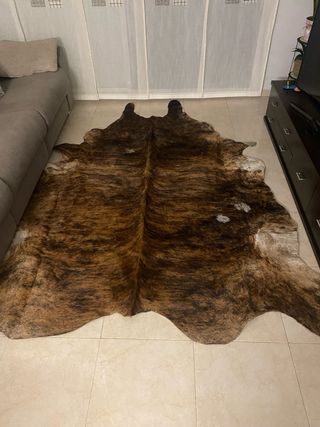 Alfombra Piel Vaca Beige/Marrón