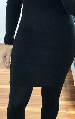 Vestido negro manga larga