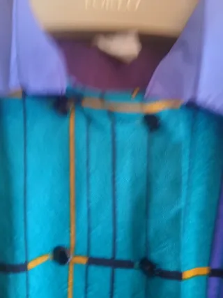 Vestido a cuadros morado y verde