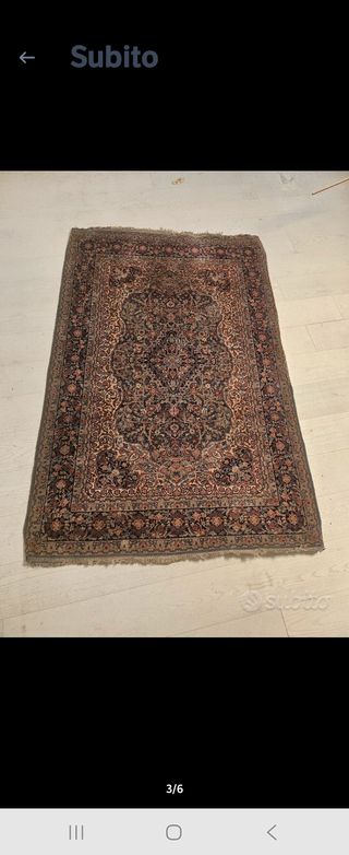 Tappeto persiano beige e marrone in lana