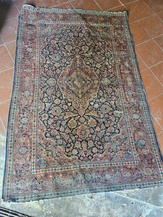 Tappeto persiano beige e marrone in lana