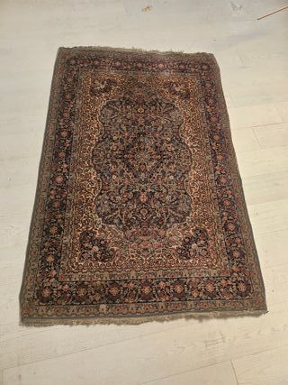 Tappeto persiano beige e marrone in lana