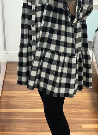 Vestido cuadros blanco y negro talla única