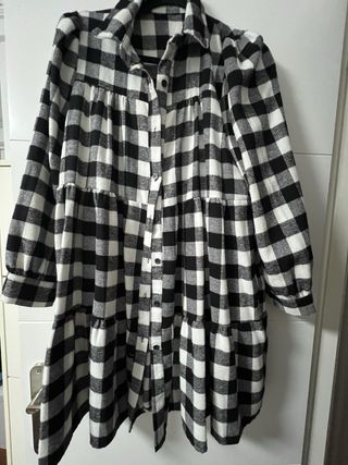 Vestido cuadros blanco y negro talla única