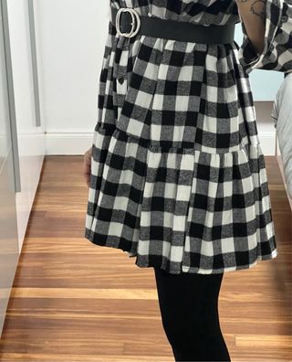 Vestido cuadros blanco y negro talla única