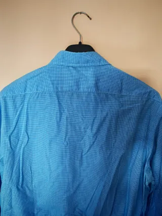 Camicia a quadretti azzurra