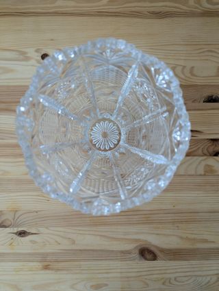 Jarrón cristal tallado decorativo