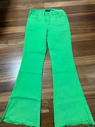 Pantalón tobillero verde mujer