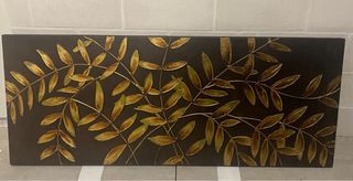 Cuadro hojas doradas horizontal
