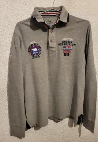 Polo EW manga larga gris