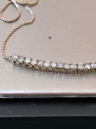 Collar Oro 18k 14 Diamantes Naturales