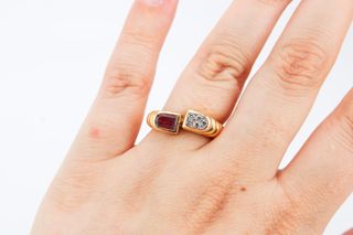 Anillo De Oro De 18K Con Diamantes.. Ref: 023-01-00248