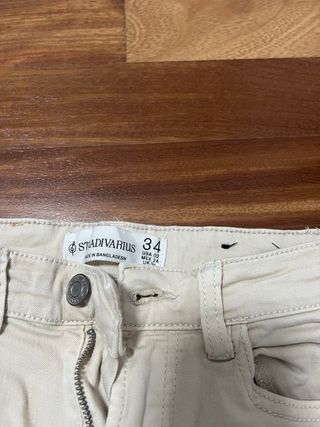 Pantalón mujer beige tobillero