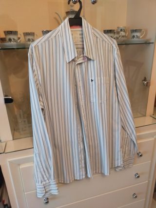 Camisa de rayas azul y blanca talla L