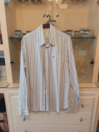 Camisa de rayas azul y blanca talla L