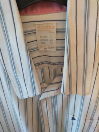 Camisa de rayas azul y blanca talla L