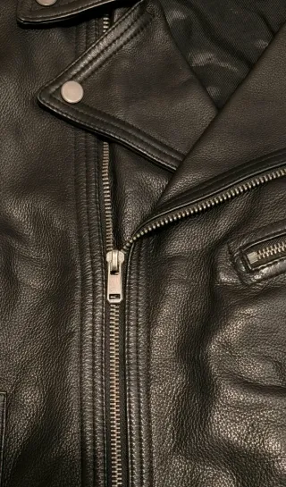 Chaqueta Cuero Negro Talla L Perfecto H&M